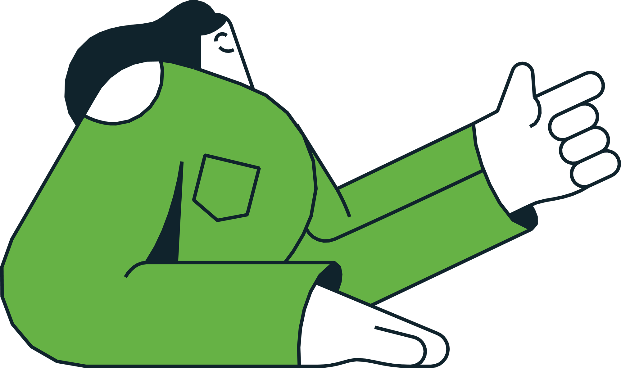 green icon drawing woman pointing right