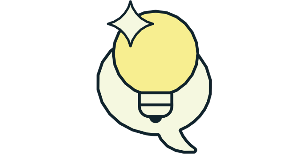 light bulb graphic inside talk bubble